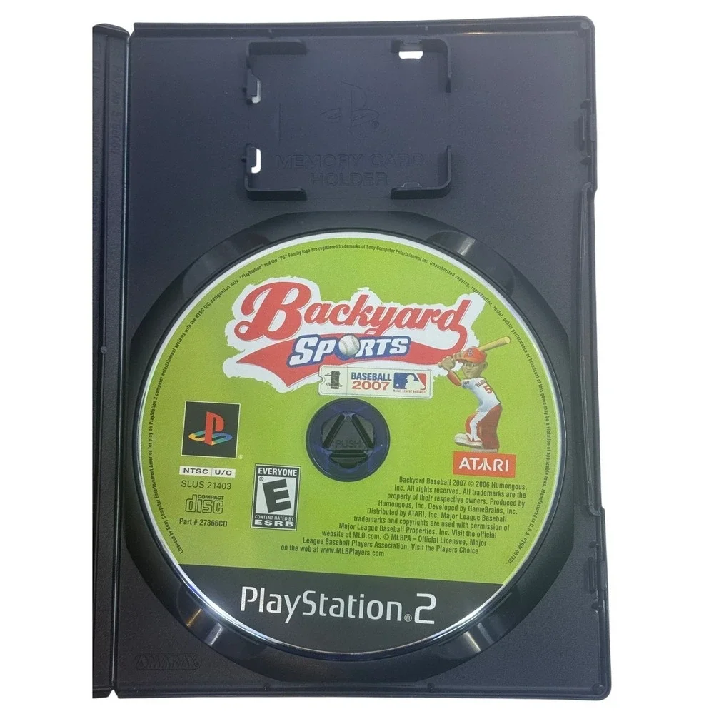Backyard Sports Baseball 2007 Sony PlayStation 2 PS2 Game with Manual MLB Atari